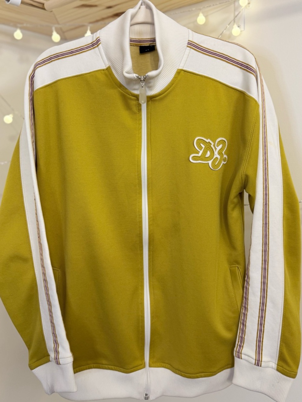 🌾 FARM Rio Track Jacket - Chartreuse and White Zip-Front - Picture 2 of 2